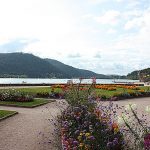 Lake Gerardmer. Flowered water front.