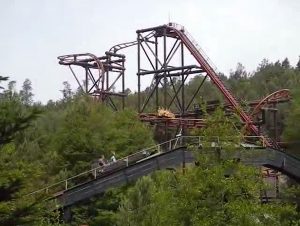 roller coaster in the leisure park fraispertuis